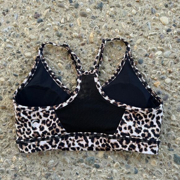 ZYIA Active Sports Bra Womens XS Tan Brown Brilliant Mesh Leopard Cheetah Print - Picture 6 of 12
